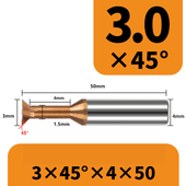 Frez 4-ostrzowy "jaskółczy ogon" dovetail VHM Rozmiar: 3×45°×50L
