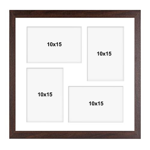 Ramka kwadratowa na 4 zdjęcia Hekla 34x34x4 MDF galeria brązowy 1szt. na Arena.pl
