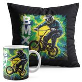 ZESTAW KUBEK + PODUSZKA CZARNA - ROWER BMX MTB SPORT
