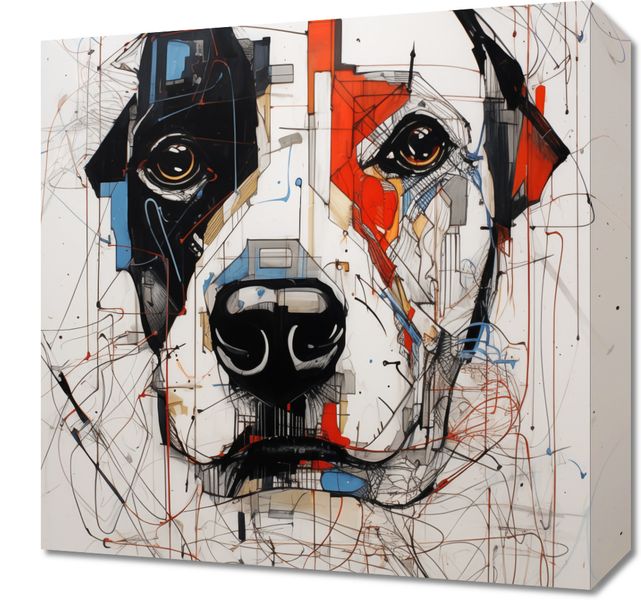 Obraz 40x40cm Przyrysowany Psiak zdjęcie 1