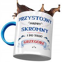 Kubek Błękitny Grzegorza Grześka Kolegi Prezent Z Nadrukiem Ze Zdjęciem