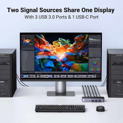2w1 przełącznik switch hdmi / usb-a / usb-b / usb-c / microusb czarny na Arena.pl