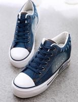 Trampki Damskie -SPORT - NA PLATFORMIE - Jeans