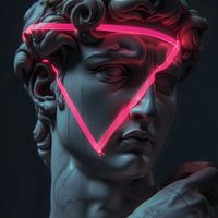 Plakat 70x70cm Neonowy Renesans