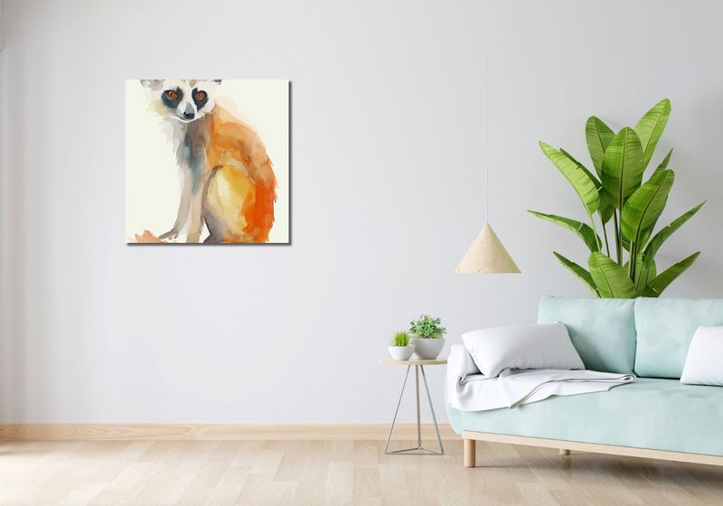 Obraz 70x70cm Lemurek zdjęcie 2