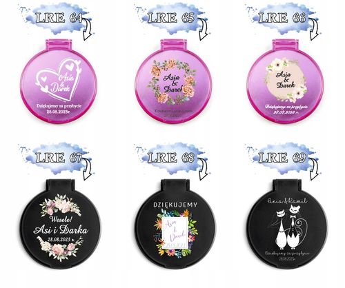 LUSTERKO podziękowania dla gości na ŚLUB WESELE nadruk UV wasze imiona na Arena.pl