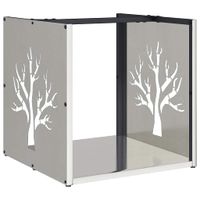 Stojak na drewno opałowe 40x40x40 cm Stal nierdzewna