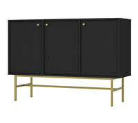 Nowoczesna Komoda Duża 3 Drzwi TORO LOFT Czarna 124 cm LP 3 kolory