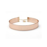 naszyjnik choker metaliczny - różowe złoto - n468rz