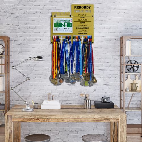 Wieszak na medale i numery startowe REKORDY RUN twoje imię  15.1 na Arena.pl
