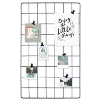 Kratka Metalowa Tablica Ścienna na Zdjęcia Notatki Zapiski Czarna Klamerki