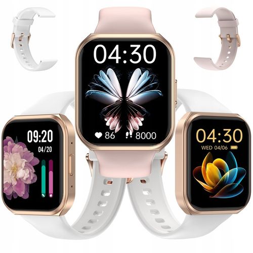 SMARTWATCH ZEGAREK MENU DAMSKI ROZMOWY GRY POLSKIE SMS 2 PASKI SMART na Arena.pl