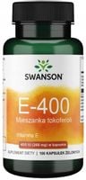 Swanson Witamina E mieszanka 400IU 100kaps. Witamina Młodości Krążenie