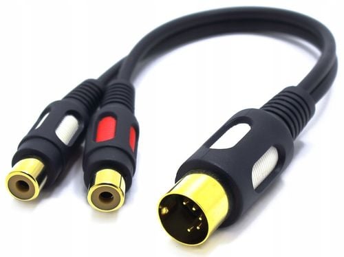 PRZEJŚCIÓWKA ADAPTER WTYK DIN 5 PIN NA 2X GNIAZDO RCA VITALCO na Arena.pl