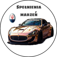 Opłatek na tort Samochód Auto Logo Maserati Urodziny 30 40  Personalizacja
