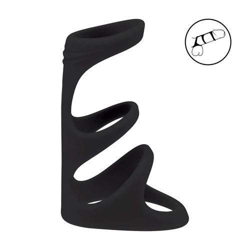 3 Loop Silicone Cockring - Black na Arena.pl