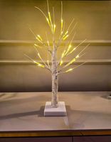 Drzewko Świąteczne Ozdobne Świecące LED BRZOZA 60 cm Lampki Białe Ciepłe