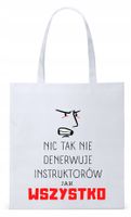 Torba Biała Eco Shopper Dla Instruktora Prezent Z Nadrukiem Ze Zdjęciem