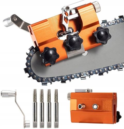 OSTRZAŁKA ŁAŃCUCHÓW PIŁY SPALINOWEJ PILARKI RĘCZNA + 4 OSTRZA OSEŁKI na Arena.pl