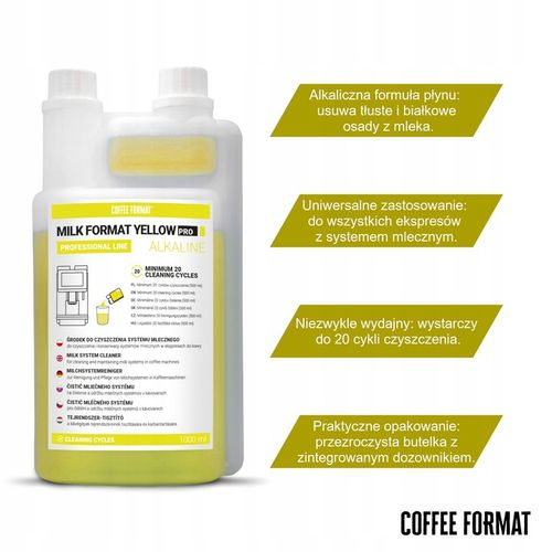 Płyn do czyszczenia spieniacza mleka 1l = 20 cykli Coffee Format na Arena.pl