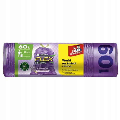 6X WORKI NA ŚMIECI Z TAŚMĄ 60L 6X8 SZT LAWENDOWE MAGNUM FLEX JAN na Arena.pl