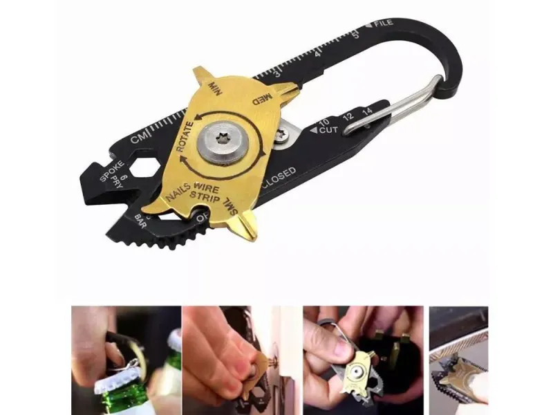 Brelok karabińczyk nóż multi-tool przeżycia 20w1 zdjęcie 3