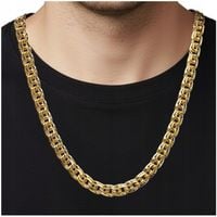 SZEROKI ŁAŃCUSZEK MĘSKI ZŁOTY ŁAŃCUCH GARIBALDI 10 MM 60 CM DIAMENTOWANY