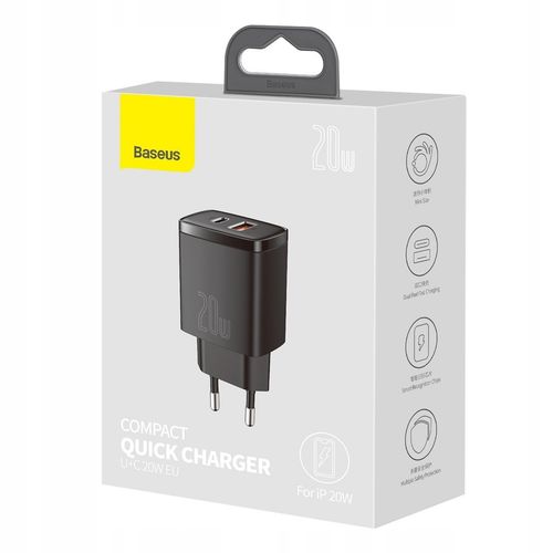BASEUS Ładowarka Compact Quick Charger USB-C 20W na Arena.pl