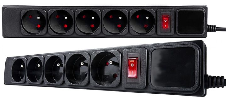 PRZEDŁUŻACZ SIECIOWY LISTWA ZASILAJĄCA ANTYPRZEPIĘCIOWA 5GNIAZD 3M WŁĄCZNIK zdjęcie 1