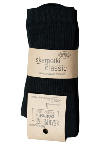 Skarpetki sportowe PÓŁ-FROTTE CZARNE gładkie bawełna 38-40 na Arena.pl