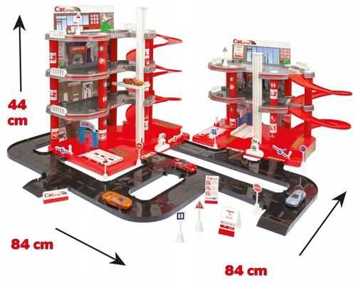 MEGA GARAŻ PARKING 4 POZIOMY 3W1 TOR WINDY MYJNIA + AUTO polski MOCHTOYS na Arena.pl