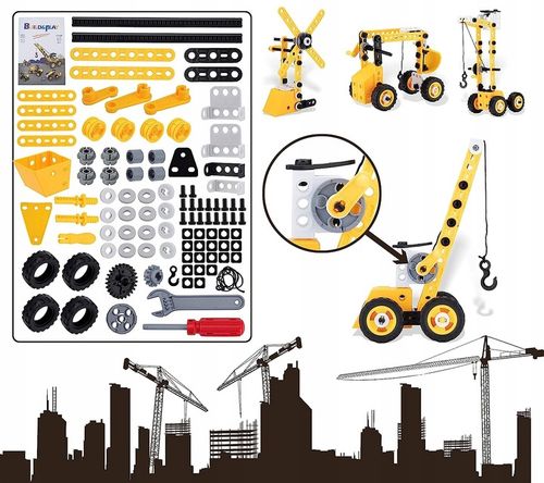Klocki Konstrukcyjne Zestaw kreatywny XXL POJAZDY DO SKRĘCANIA 112 el 10w1 na Arena.pl