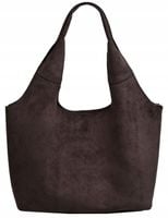 DELAURE TOREBKA damska SHOPPER A4 CASUAL ZAMSZ ciemna czekolada