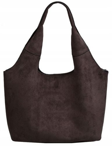 DELAURE TOREBKA damska SHOPPER A4 CASUAL ZAMSZ ciemna czekolada na Arena.pl