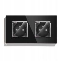 GNIAZDKO ELEKTRYCZNE SZKLANE PODWÓJNE HERMETYCZNE Z KLAPKĄ IP44 GNIAZDO 230