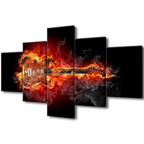 Obraz Do Salonu 125X70 Płonąca Gitara na Arena.pl