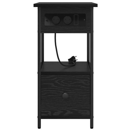 Szafka Nocna Czarny dąb 60 x 30 x 61 cm Materiał drewnopochodny na Arena.pl