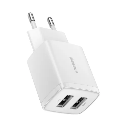 Baseus Compact ładowarka sieciowa 2x USB 10.5W biały (CCXJ010202) na Arena.pl