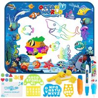 MATA WODNA DO MALOWANIA WODA DLA DZIECI Pieczatki 22 ele DUZA 100x80cm XXL