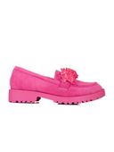 Zamszowe mokasyny z kryształkami różowe Rozmiar: - 37