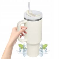 DUŻY KUBEK TERMICZNY ZE SŁOMKĄ TERMOS DO SAMOCHODU NA WODE 1200ML Biały