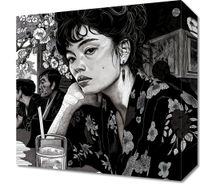 Obraz 30x30cm Czarne Kimono