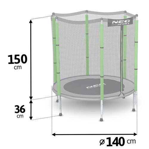 Trampolina ogrodowa dla dzieci 140 cm 4,5ft Neo-Sport na Arena.pl