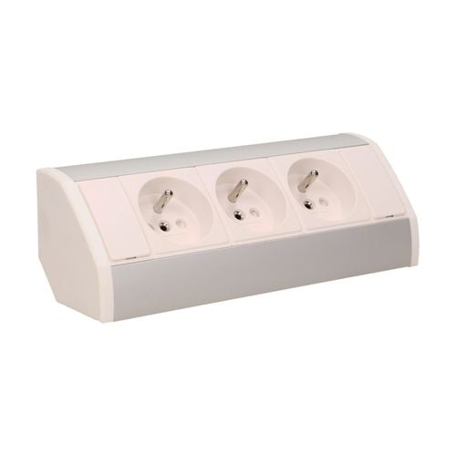 gniazdo meblowe 3x2p+z biało-srebrne - on-9001/w-g na Arena.pl