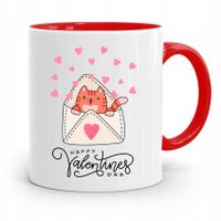 Kubek Czerwony Na Walentynki Happy Valentines Day Z Nadrukiem Ze Zdjęciem