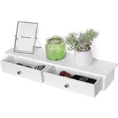 Szafka wisząca biała 65x15x10 cm z szufladami półka
