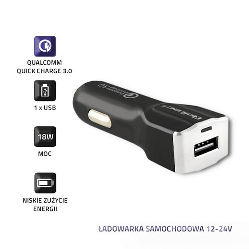 Qoltec Ładowarka samochodowa | Qualcomm QuickCharge 3.0 | 12-24V | 3A | USB na Arena.pl