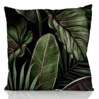 Poszewka Welurowa 45X45 Zielone Liście 21139