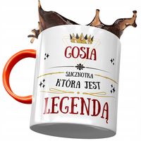 Kubek Pomarańczowy Dla Gosi Żony Przyjaciółki Z Nadrukiem Ze Zdjęciem