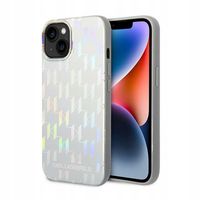 2 x ETUI HARDCASE KARL LAGERFELD MONOGRAM IRIDESCENT SREBRNE DO IPHONE 14/1